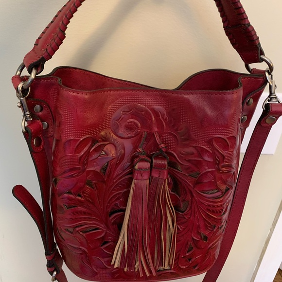 Patricia Nash Bucket Bag, Deep Scarlet Red - Picture 4 of 9